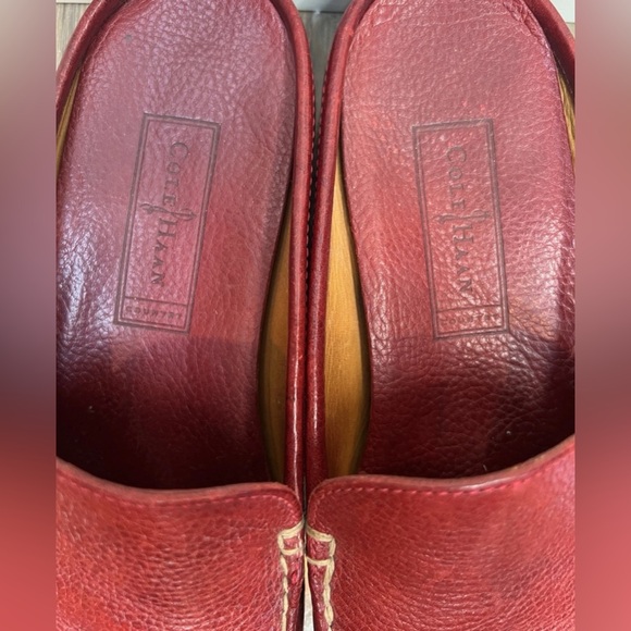Cole Haan Womens Size 8 Red Leather Mule Slides Slip On Shoes Work Office Casual - Picture 4 of 8